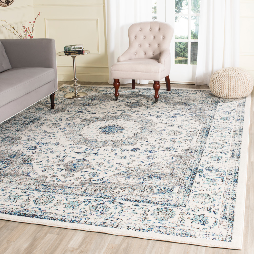 Safavieh Couture Evoke Collection EVK220 Rug, Ivory/Gray, 9'x12'