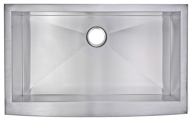 36" X 22" Zero Radius Single Bowl Stainless Steel Apron Front Kitchen Sink