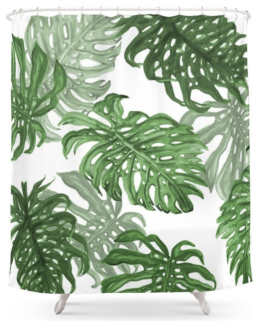 Monstera Deliciosa Shower Curtain Tropical Curtains By Monstera Deliciosa Shower Curtain Tropical Curtains By Society6
