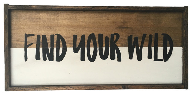 "Find Your Wild" Handcrafted Wooden Sign, 13"x6"