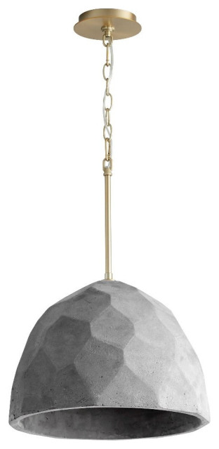 1 Light Pendant-Aged Brass/Dark Gray Finish - Pendants - 766-BEL ...