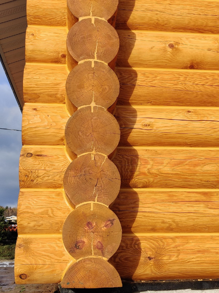 Шлифовка сруба, утепление, покраска масловоском, теплый шов