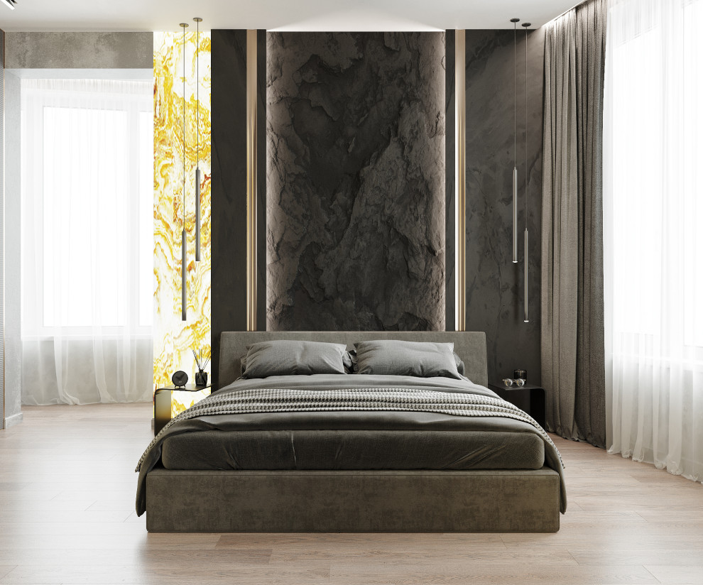 Трехкомнатная квартира для семьи из 4 человек с монохромным интерьером