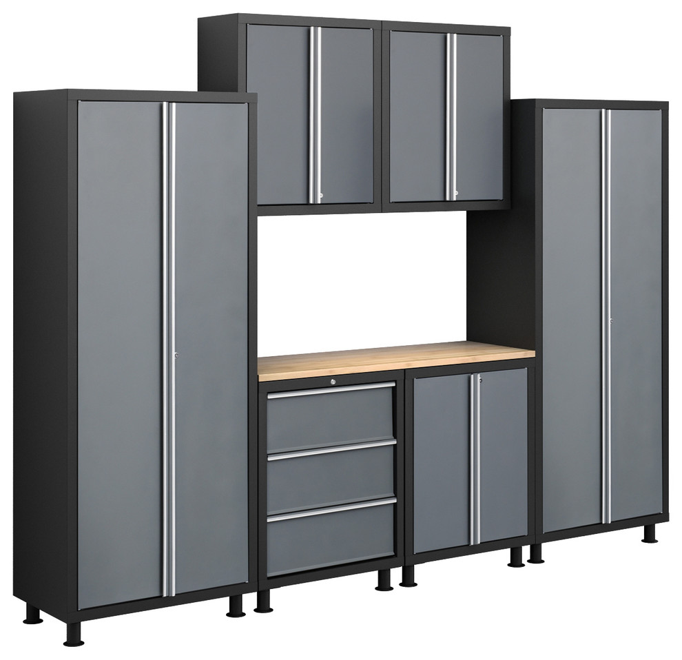 NewAge Products Bold Series 7-piece Grey Cabinetry Set