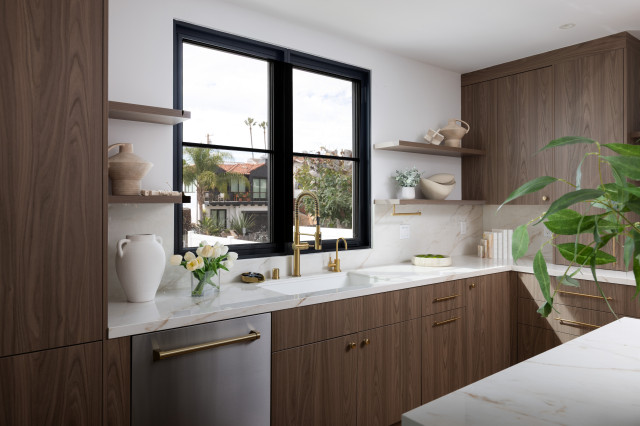 Kitchen Coffee Bar with Wood Cabinetry contemporary-kitchen