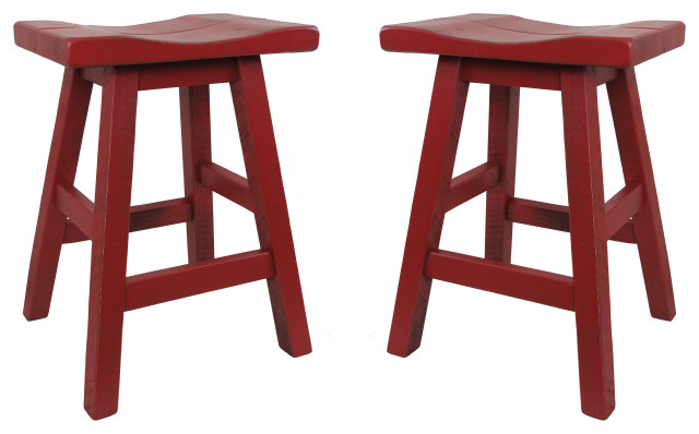 red saddle bar stools