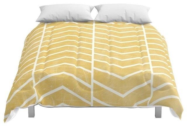Society6 Yellow Chevron Comforter Contemporary Comforters And