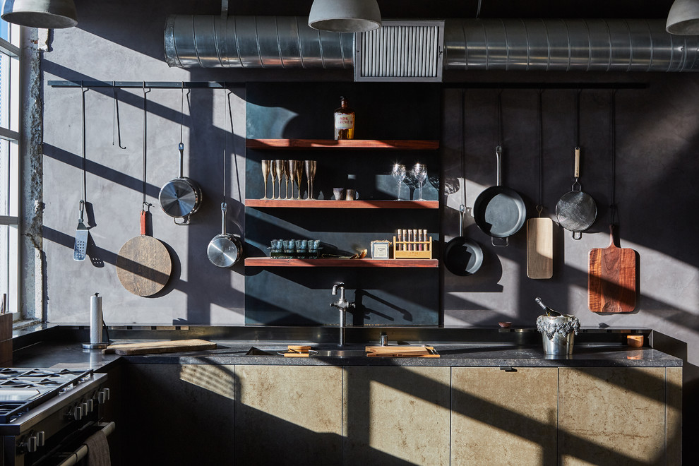 DTLA Industrial Loft Apartment: Kitchen - Industrial - Kitchen - Los ...