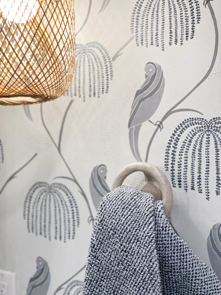 Blue Bird Bathroom | Greenwood Village, CO | Boho Modern