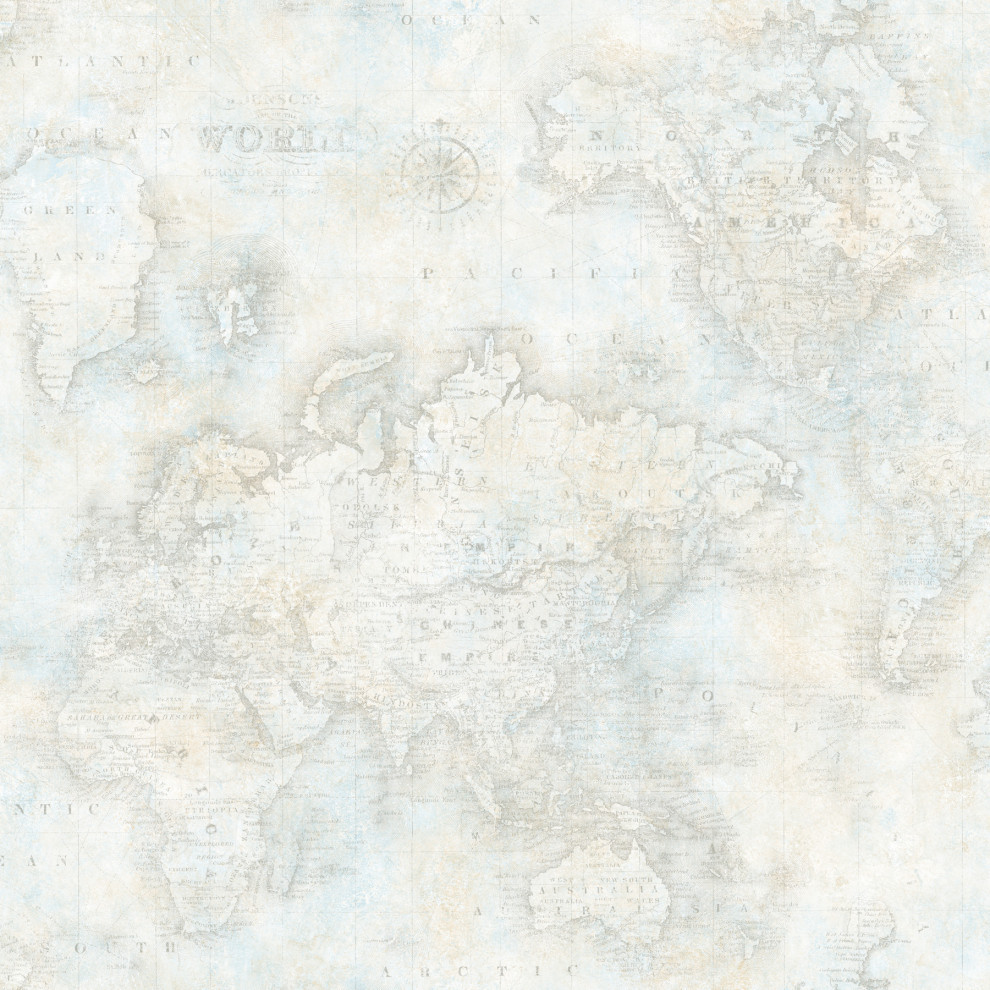 Hardings Gray World Map Wallpaper, Bolt