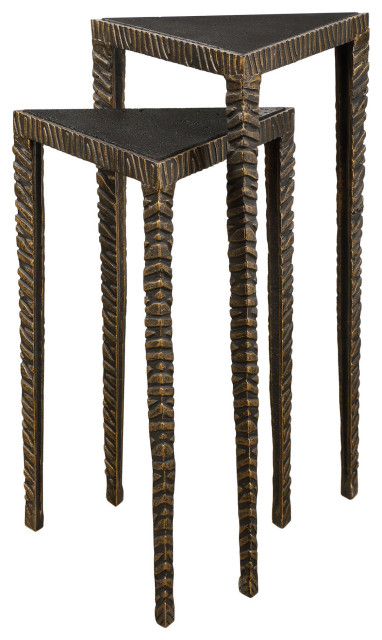 Uttermost 24977 Samiria 2 Piece Iron Nesting Table Set - Bronze / Gold / Black