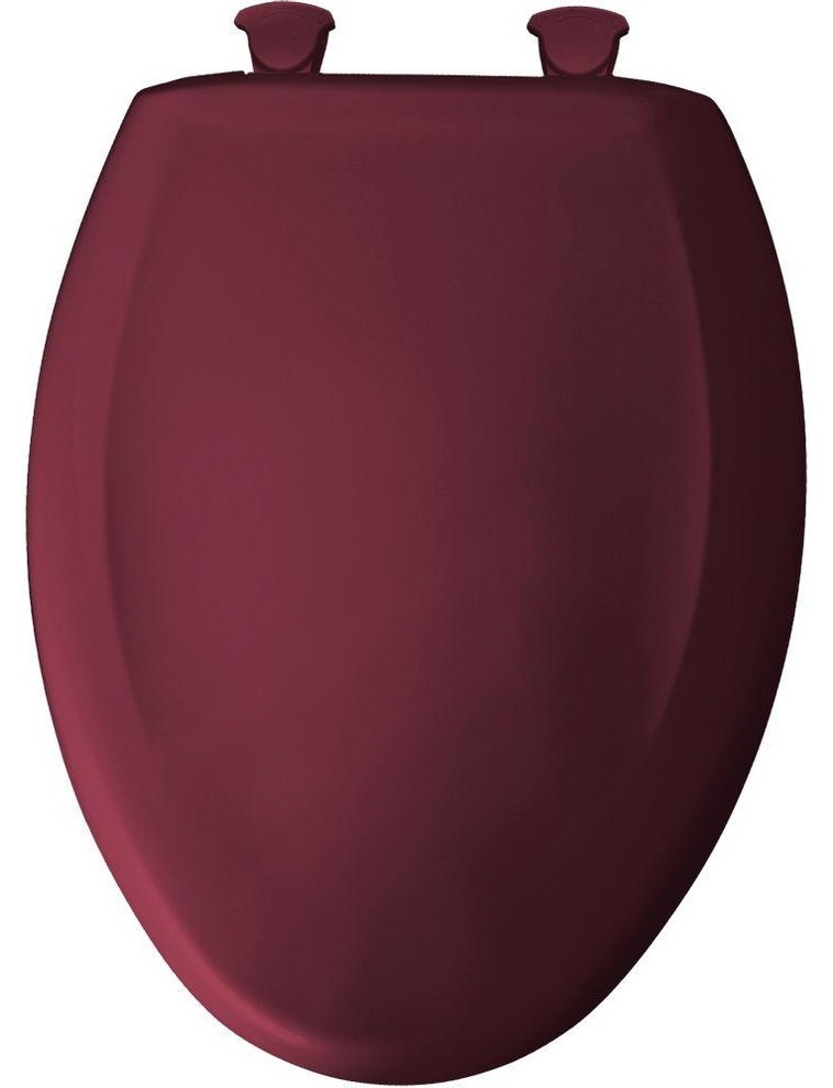 Elongated Plastic Toilet Seat With Whisper Close, Ruby