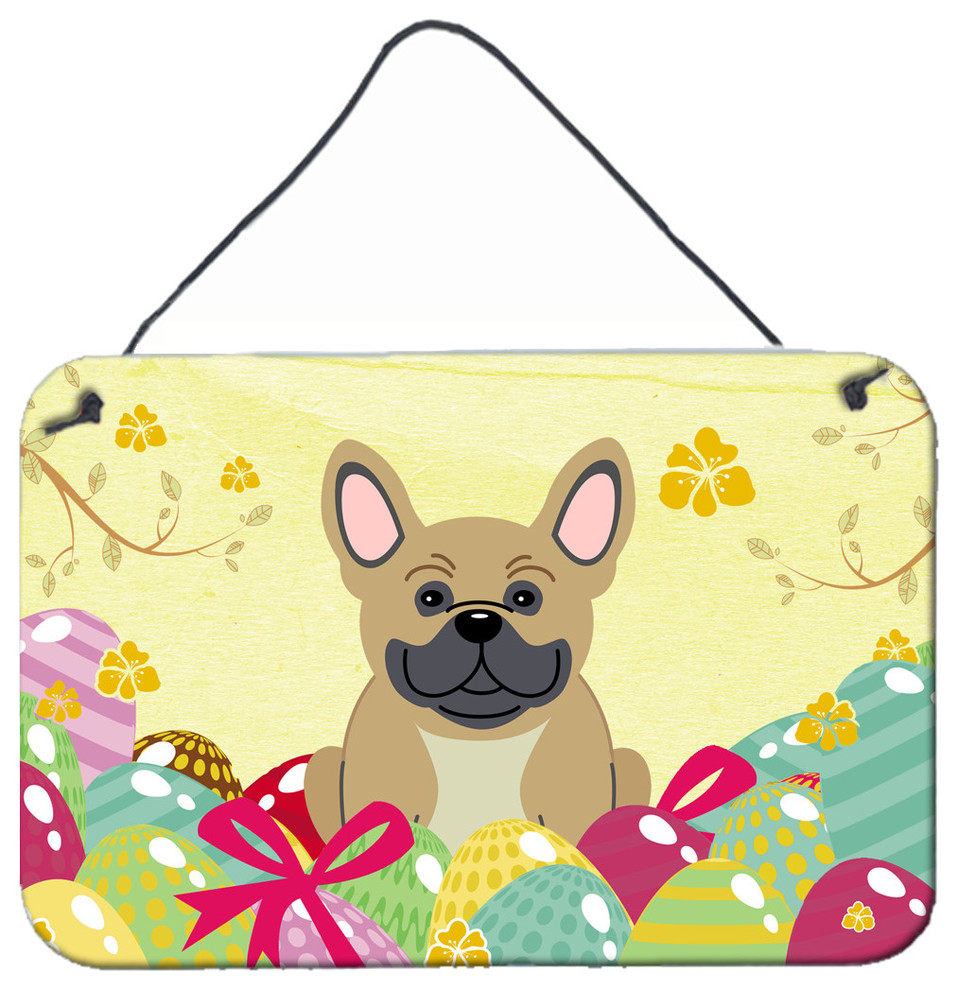 Easter Eggs French Bulldog Cream Wall Door Hanging Prints Contemporary Outdoor Wall Art By The Store