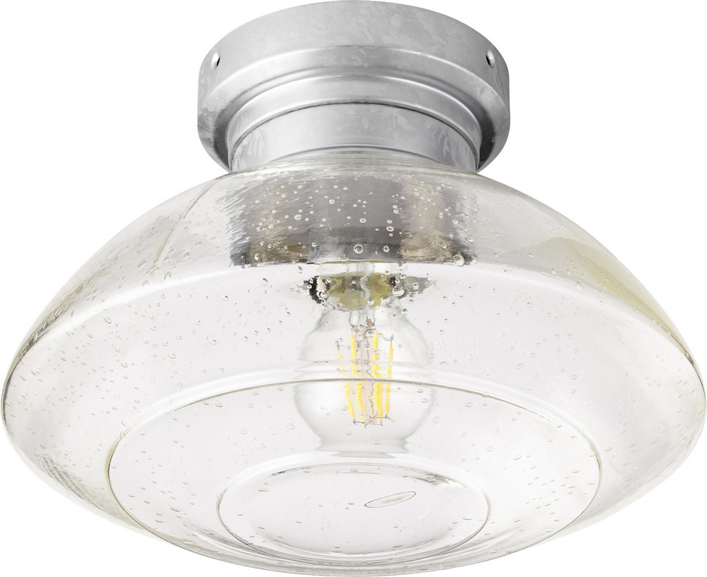Windmill 11 6w 1 Led Ceiling Fan Light Kit Galvanized Clear Seeded Glass