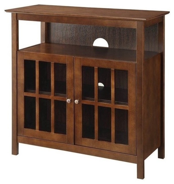 Pemberly Row Traditional Wood High Boy TV Stand for TVs up to 36" in