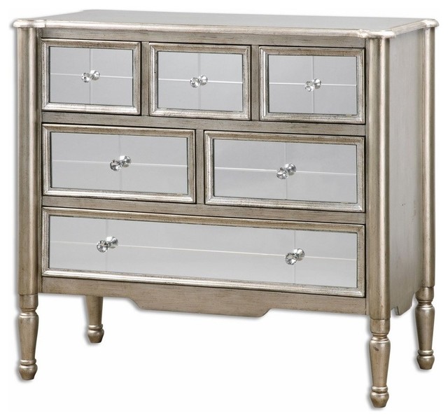 Shop Houzz | Uttermost Mirrored Silver Wood Accent Chest of ... - Mirrored Silver Wood Accent Chest of Drawers traditional-accent-chests -and-cabinets