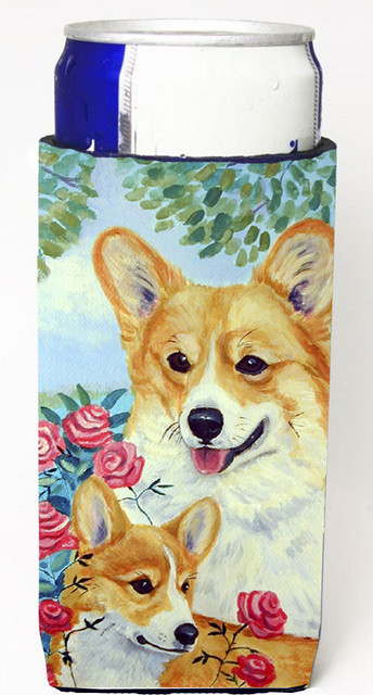 Corgi Momma Loves Roses Hugger Traditional Drink Sleeves By Corgi Momma Loves Roses Michelob Ultra Koozies For Slim Cans 7084muk