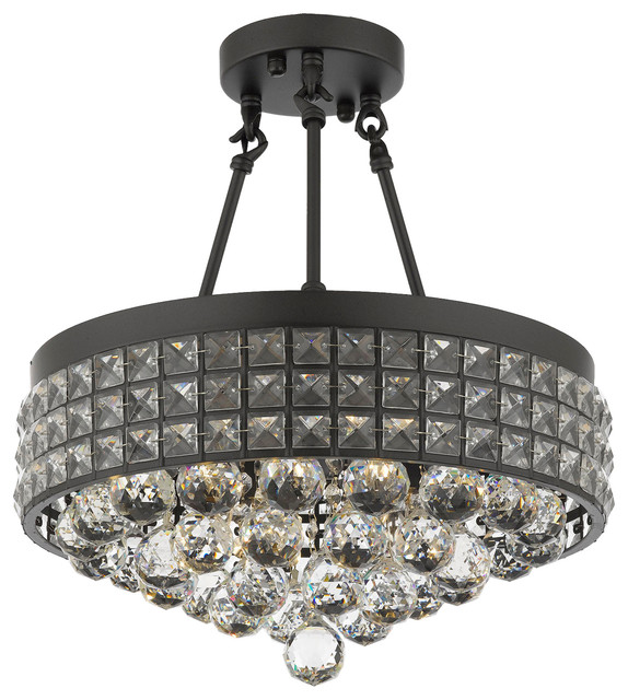 Semi Flush Mount French Empire Crystal Chandelier With 40 Mm Contemporary Ceiling Lighting By Gspn Houzz Semi Flush Mount French Empire Crystal, French Empire Crystal Semi Flush Chandelier