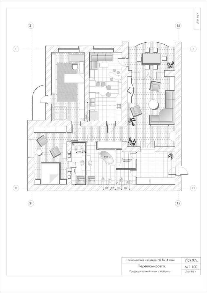 Эскизный проект квартиры без 3D визуализации