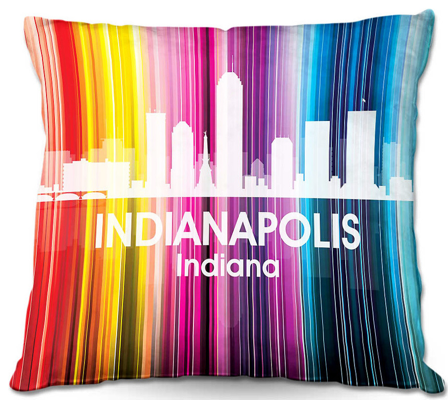 City II Indianapolis Indiana Outdoor Pillow, 18"x18"
