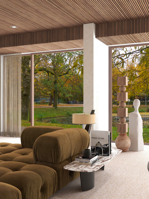 Hampstead Detached midcentury-living-room
