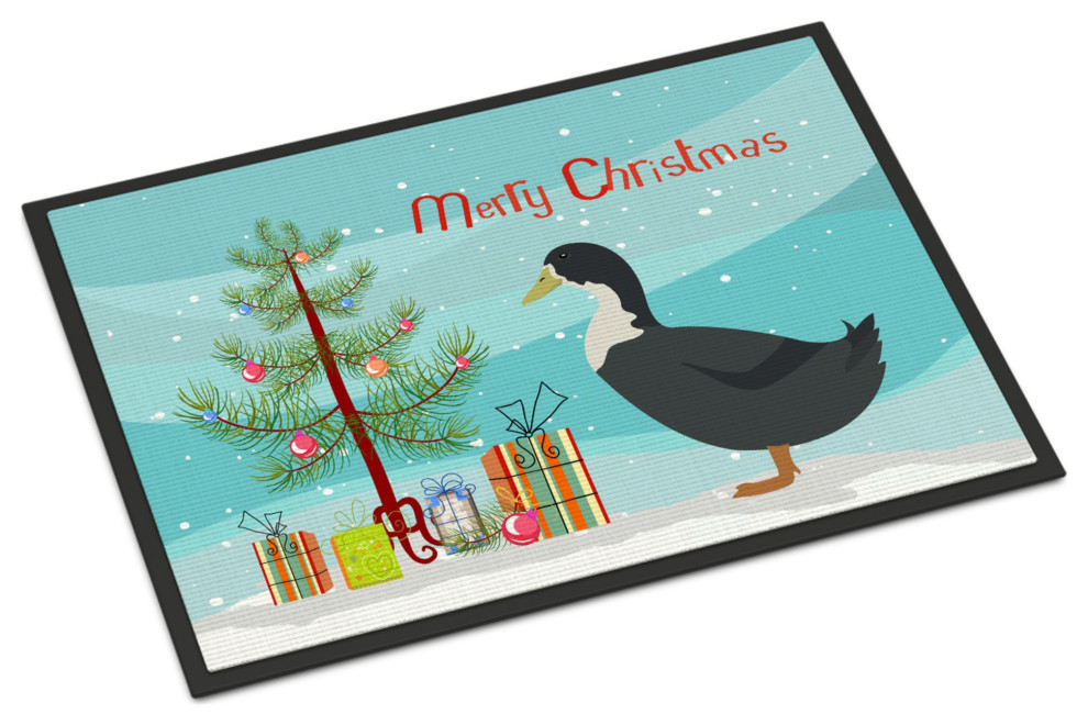 Caroline's TreasuresBlue Swedish Duck Christmas Doormat 18x27 Multicolor