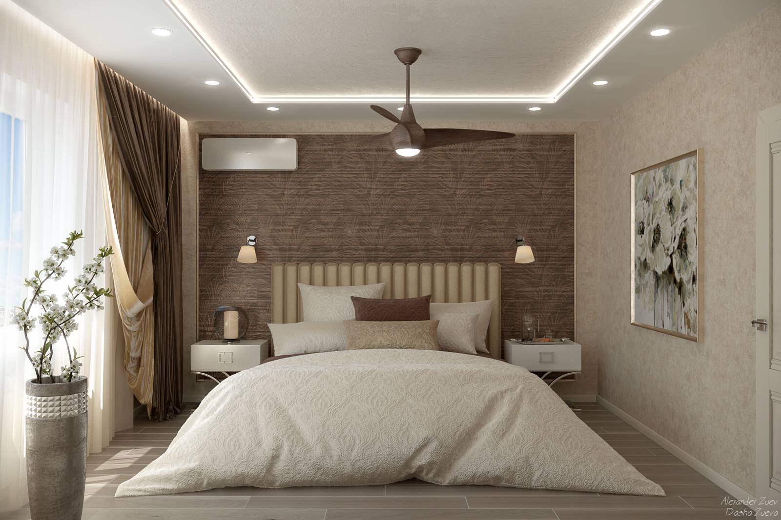 Дизайн хозяйской спальни в таунхаусе (итоговый вариант), ЖК "Немецкая деревня"