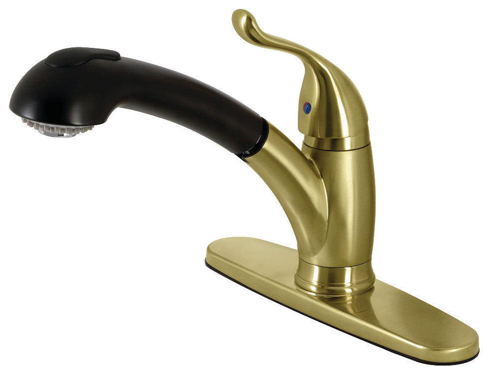 Kingston Brass KB5707YL Yosemite SingleHandle PullOut Kitchen Faucet Contemporary Kitchen