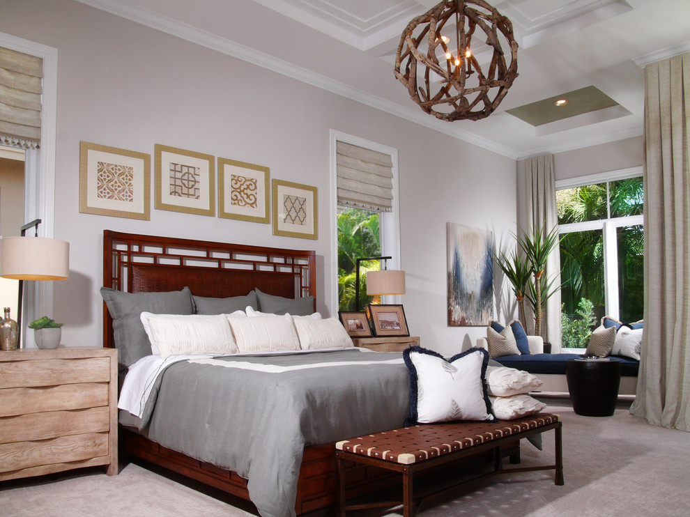 Inspiration for a traditional bedroom in Miami.