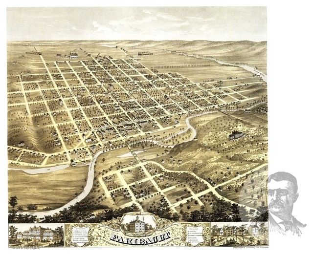 Old Map of Faribault Minnesota 1869, Vintage Map Art Print ...