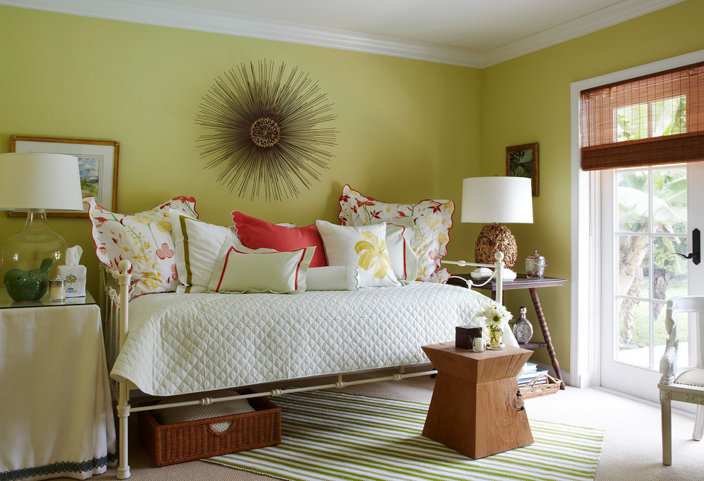 Example of a transitional bedroom design in Miami