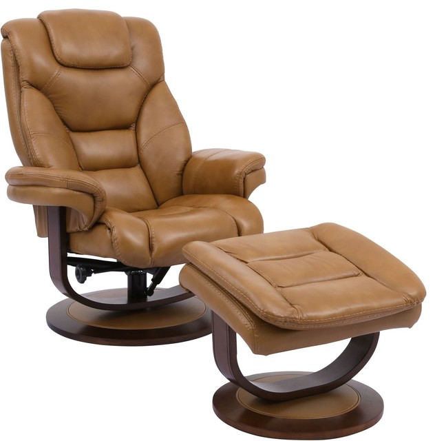 Swivel Armchair With Ottoman 52, Amala Brown Leather Reclining Swivel Chair