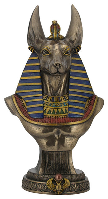 Anubis Bust On Plinth Egyptian Statue Southwestern Decorative Objects And Figurines By Xoticbrands Home Decor Houzz - Home Decor Figurines Sculptures Egypt