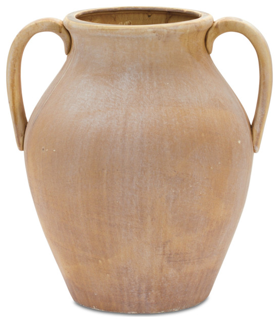 Urn 14"H Terra Cotta Farmhouse Vases by Timeout PRO Houzz