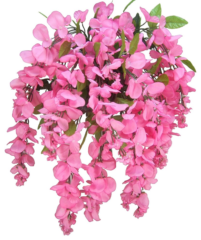 15 Stems Wisteria Long Hanging Bush Flowers - Contemporary - Artificial Flower Arrangements - by ...