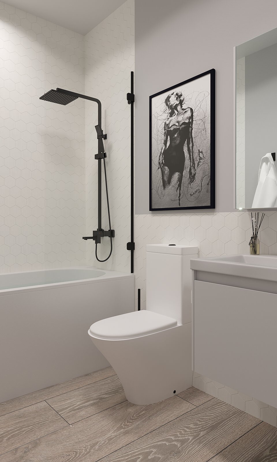 Санузел в современном стиле 4 м2