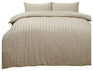 Highams Seersucker Duvet Cover With Highams Seersucker Duvet Cover with