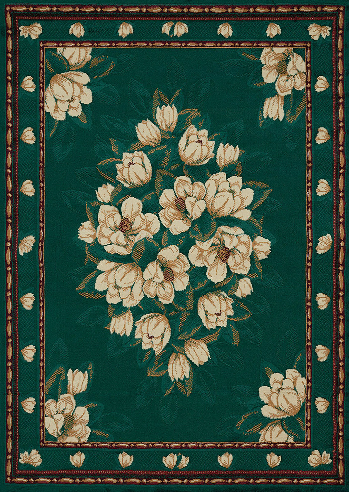 United Weavers Manhattan Magnolia Floral Rug, Hunter (040-37042), 3'11" X 5'3"