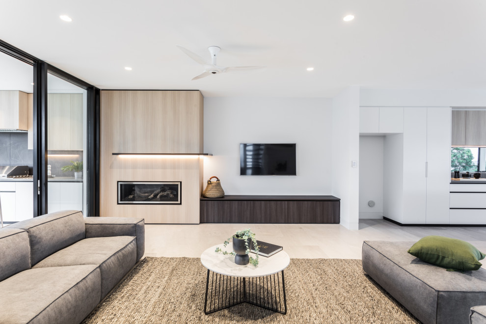 Inspiration for a modern living room in Sunshine Coast.