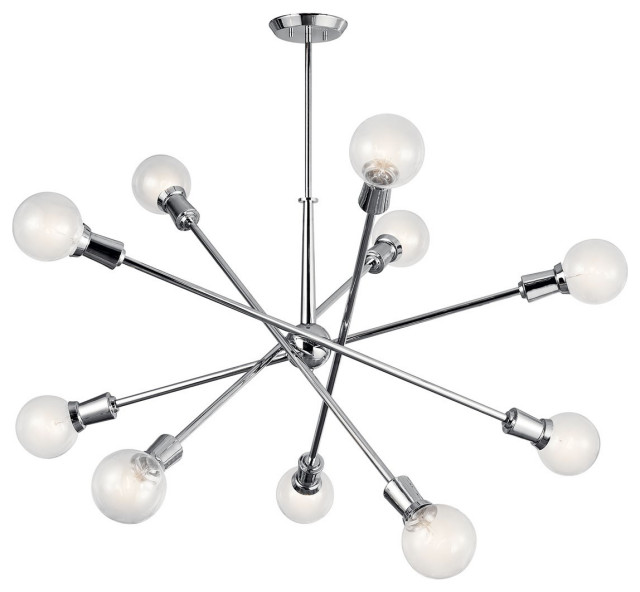 Kichler Armstrong 10 Light Large Chandelier in Chrome
