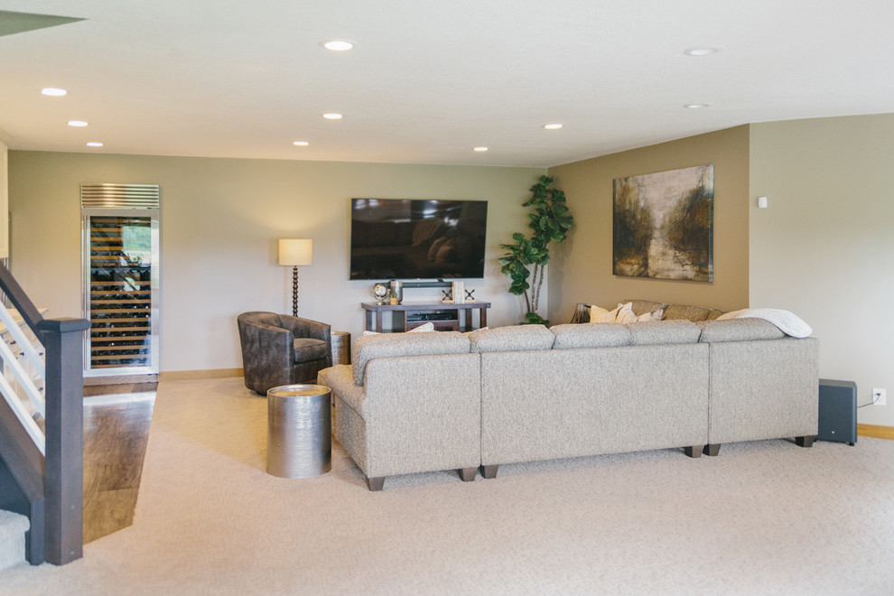 Basement - transitional basement idea in Minneapolis