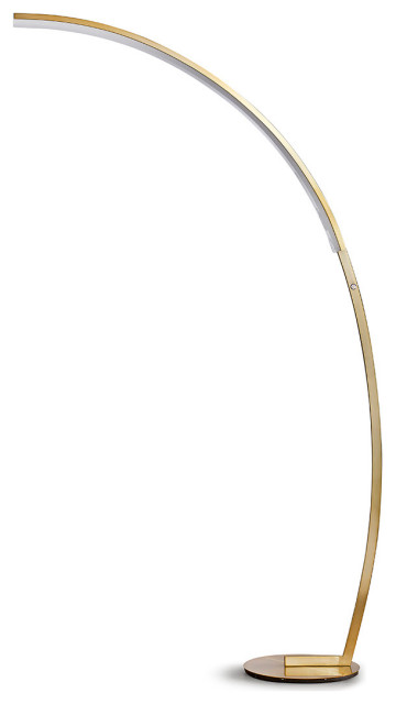 Launch Dimmable LED Linear Arch Floor Lamp, Brass
