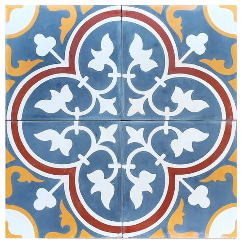 7.87"x7.87" Roseton C Cement Tile, Set of 182