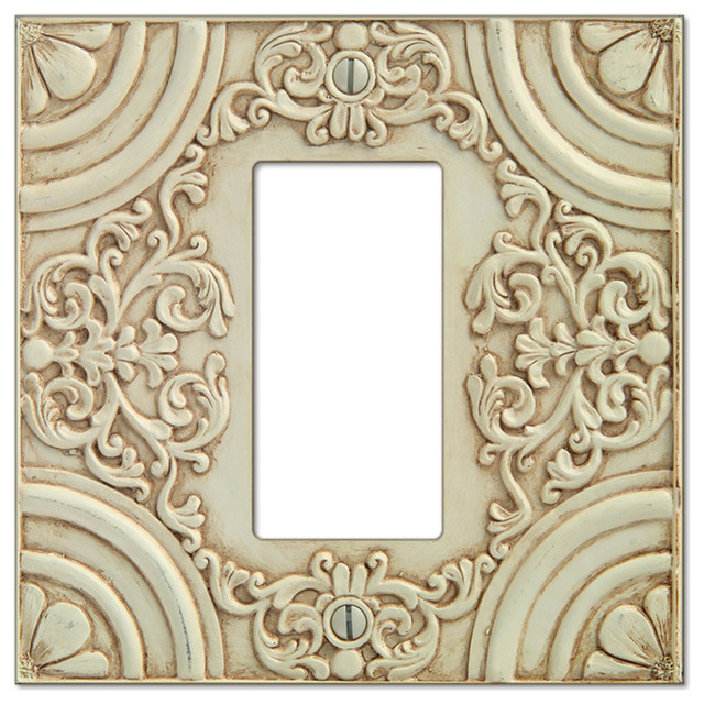 Canterbury White Resin 1 Rocker Wall Plate Traditional Switch Canterbury White Resin 1 Rocker Wall Plate