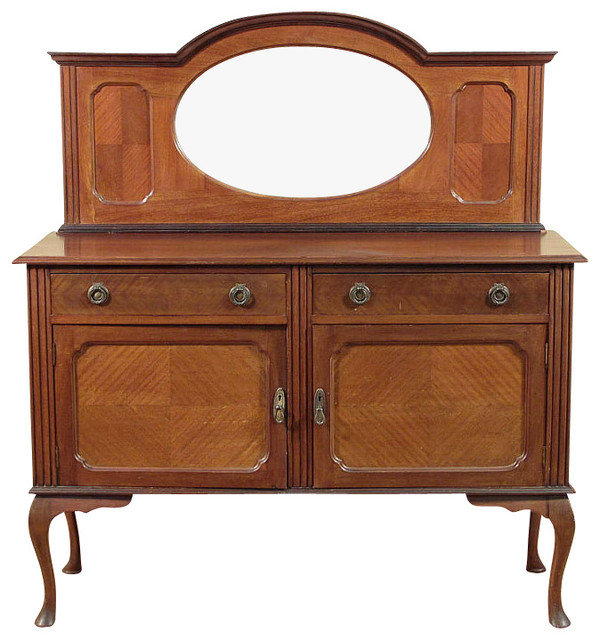 Antique Mahogany Queen Anne Buffet Sideboard Server Traditional