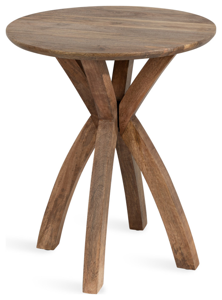 Soleyn Round Wood Side Table - Rustic - Side Tables And End Tables - by ...