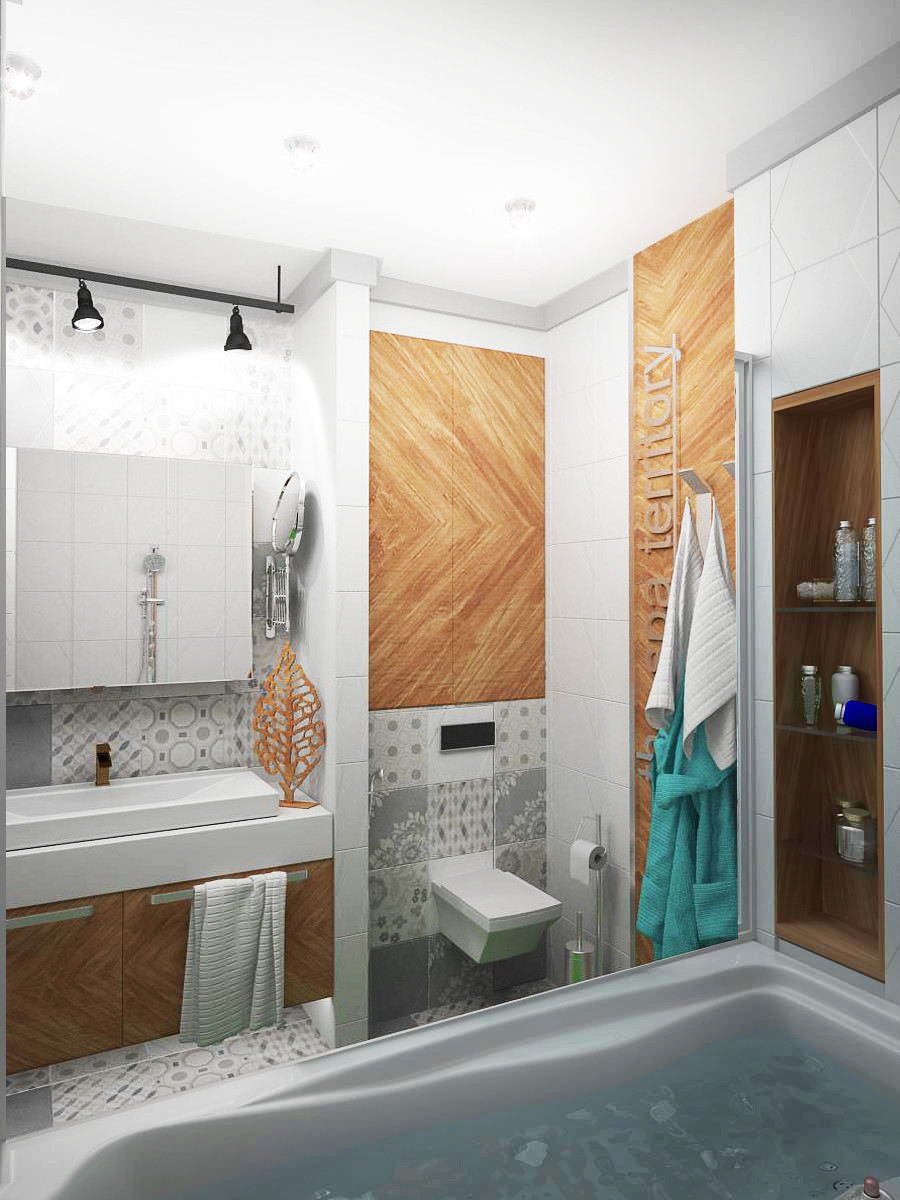 Яркий проект. Квартира 70 м.кв. фьюжн.