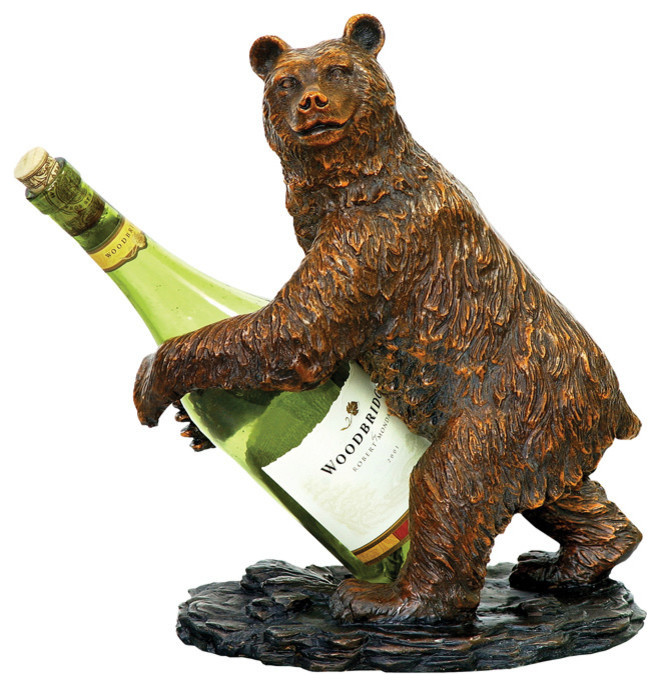 Sterling Industries Bear Transitional Wine Holder, Brown and Black