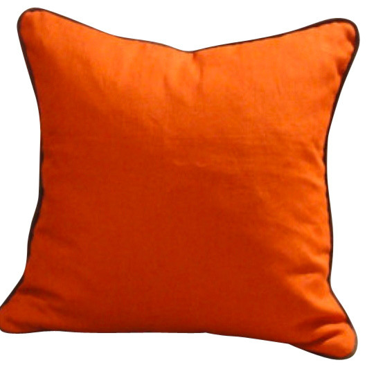 Burnt Orange 18" X 18" Pillow, Gray Duck Piping