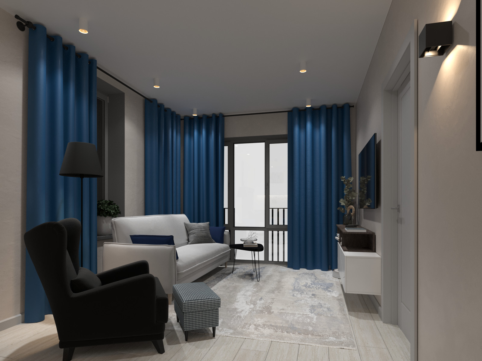 Квартира для холостяка (визуализации и коллажи)